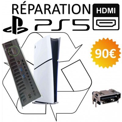 RÉPARATION PORT HDMI PLAYSTATION 5 "PS5 FAT et PS5 SLIM"